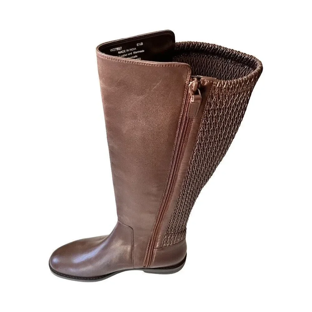 Cole Han Clover Stretch Tall Boot With Buckle Color Madeira Leather Size…